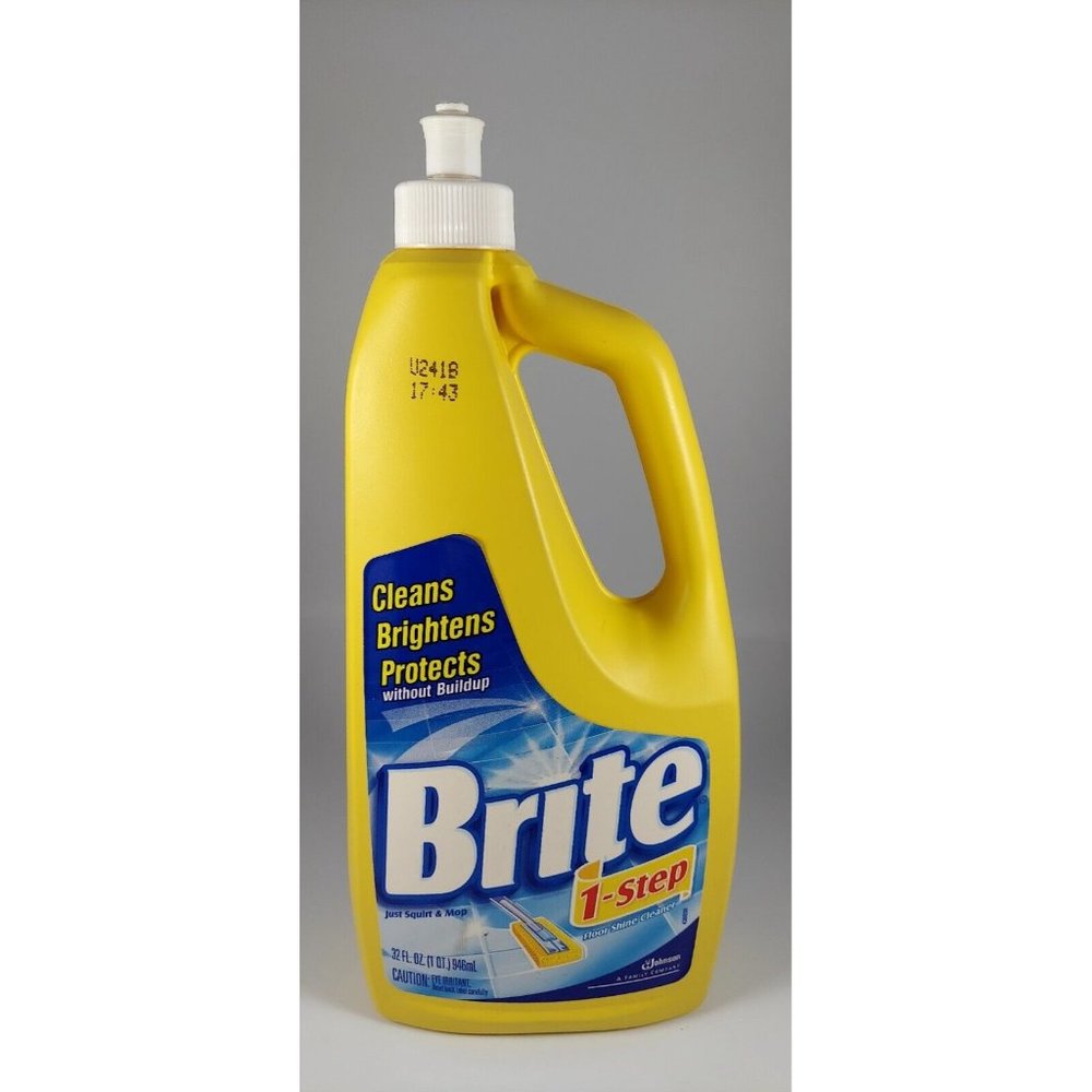 Brite 1-Step Floor Shine Cleaner 32 Fl Oz with Handle Vintage Discontinued